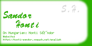 sandor honti business card